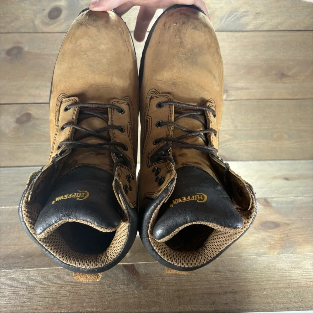 chippewa graeme mens size 10 shoes brown leather steel toe waterproof work boots